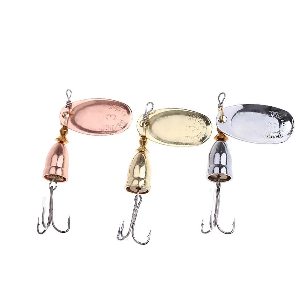 1pcs Rotating Spinner Metal Lure 4g 6g 8g 10g 16g 19g Brass Hard Artificial Spoon Bait Treble Hook Fishing Tackle For Pike