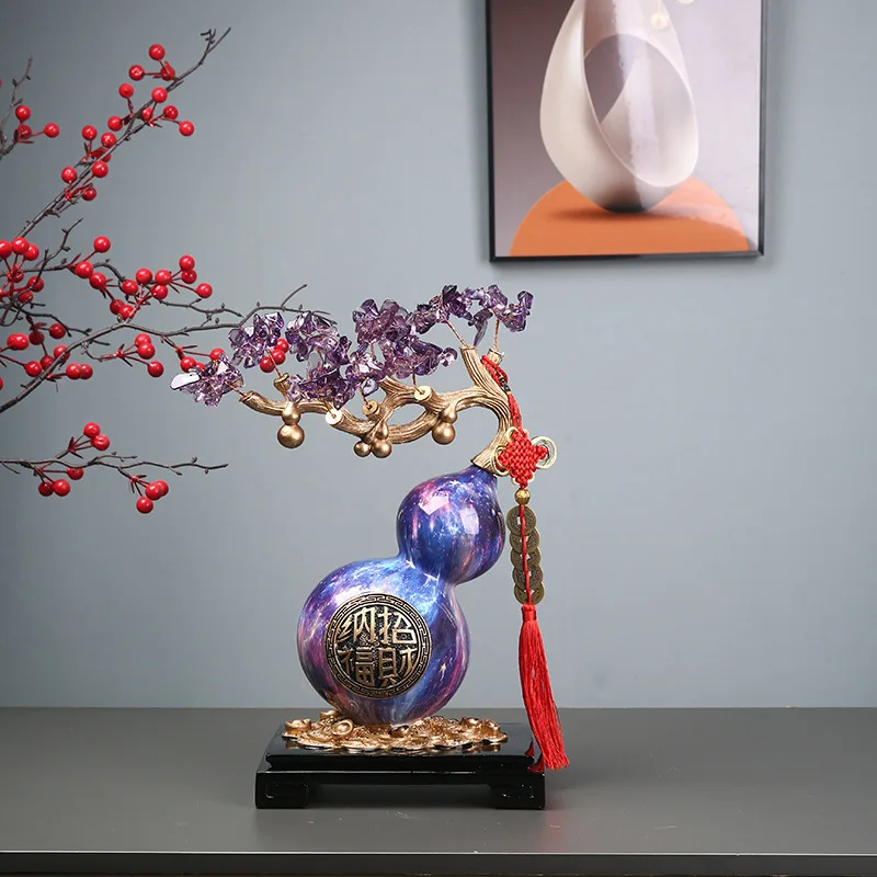 

YFY new Chinese purple gas Donglai gourd ornament living room TV cabinet wine cabinet office housewarming new home gift