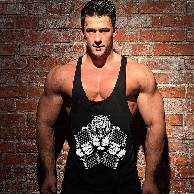 سترة رياضية سترينجر جديدة للرجال لعام 2025 - نمر - بدون أكمام لكمال الأجسام تحت عنوان، مقاس نحيف يسمح بالتهوية للياقة البدنية والتمرين