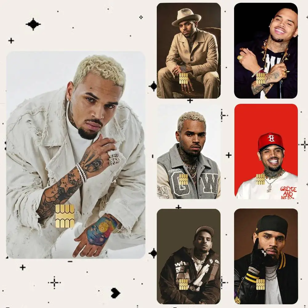C-Chris Brown Waterproof Bank Card Sticker Skin for Credit Debit Chip Cards Decorative Cover Film