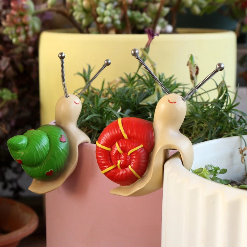 Cute Snail Pendant Two Piece Set Gardening Landscape Resin Ornament Micro Landscape Garden Bonsai Decoration Crafts