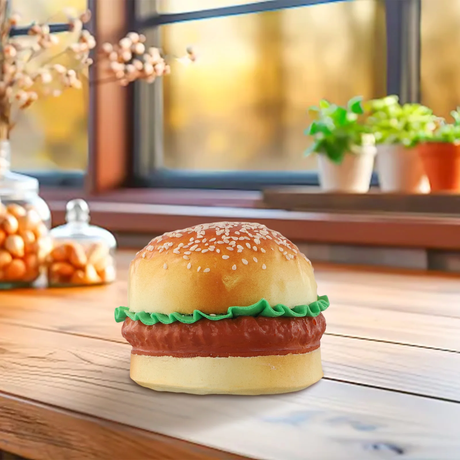 for child Safe For Play For Display Artificial Burger Model Fake Sandwich Decoration Good Workmanship Improves Cognitive