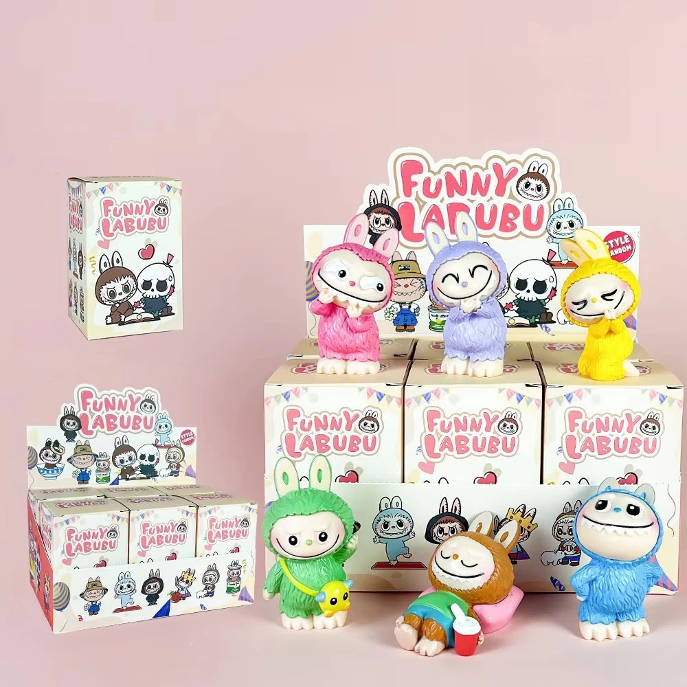 Gran oferta, divertida caja ciega de Labubu, 20 ° aniversario, divertidas figuras de Anime de Labubu con aspecto trasero, adornos, muñecas, juguete para fanáticos para niños