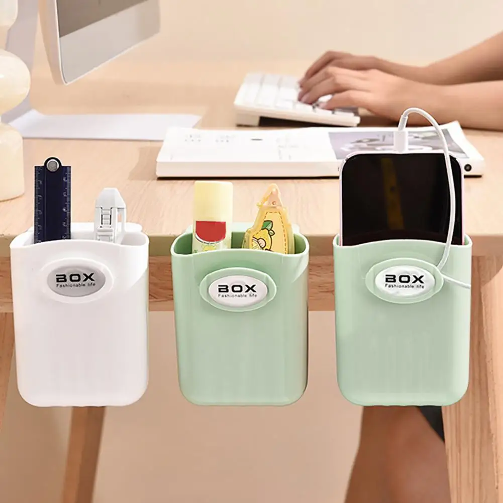 Caja de almacenamiento para brochas de maquillaje, organizador montado en la pared, estante de gran capacidad, soporte para bolígrafos, artículos diversos de papelería