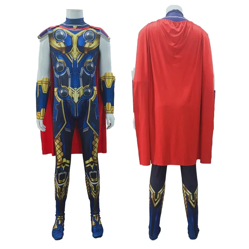 Thor kostuum voor volwassenen Zentai Plus Cape Avengers superheld liefde en donder aap cosplay Halloween kinderen set M20