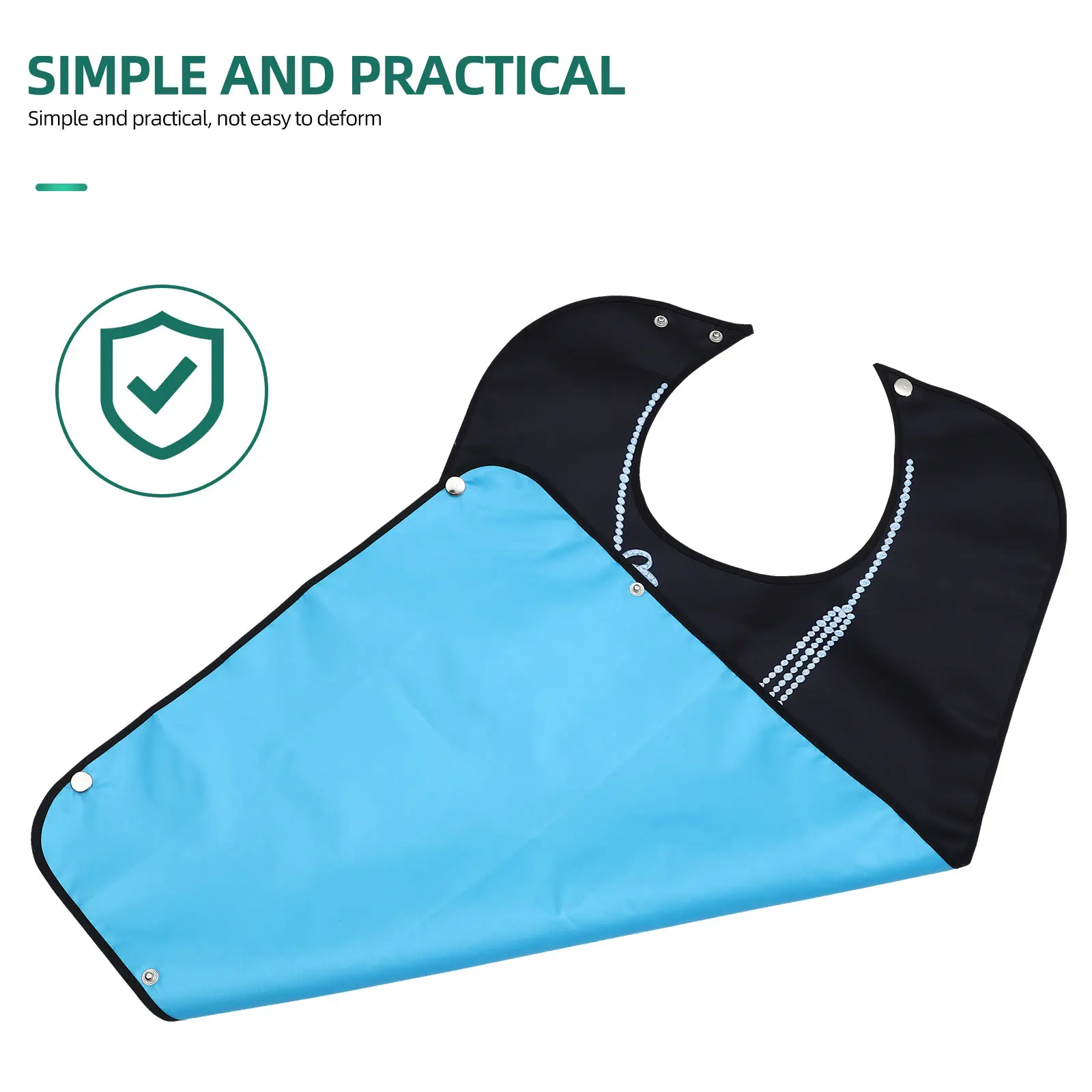 

1pc Waterproof Polyester Adult Bib Large Pocket Easy Clean Feeding Apron Elder Meal Protector Clothing Protector Dinning Apron