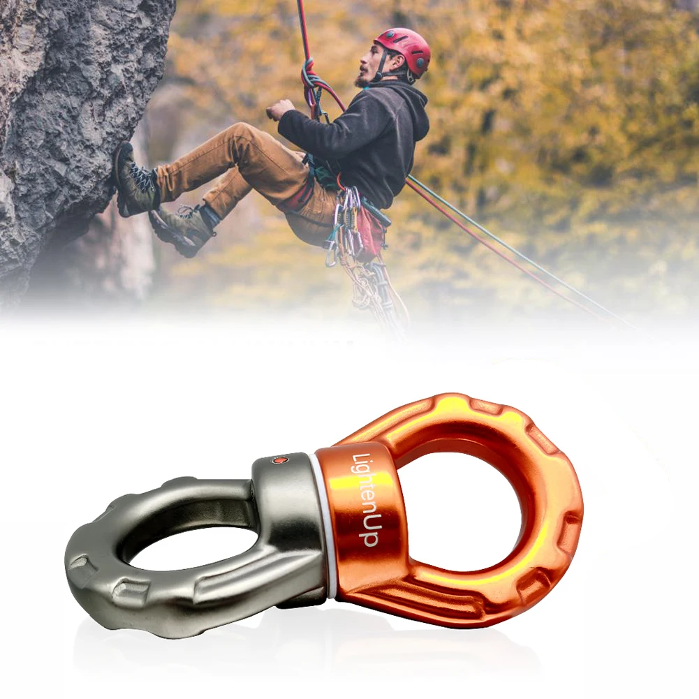 30KN Outdoor Climbing Carabiner 8-Shaped Connecting Rotating Ring Rope Swivel Universal wheel fixed Climbing  Accessories Yoga view 3