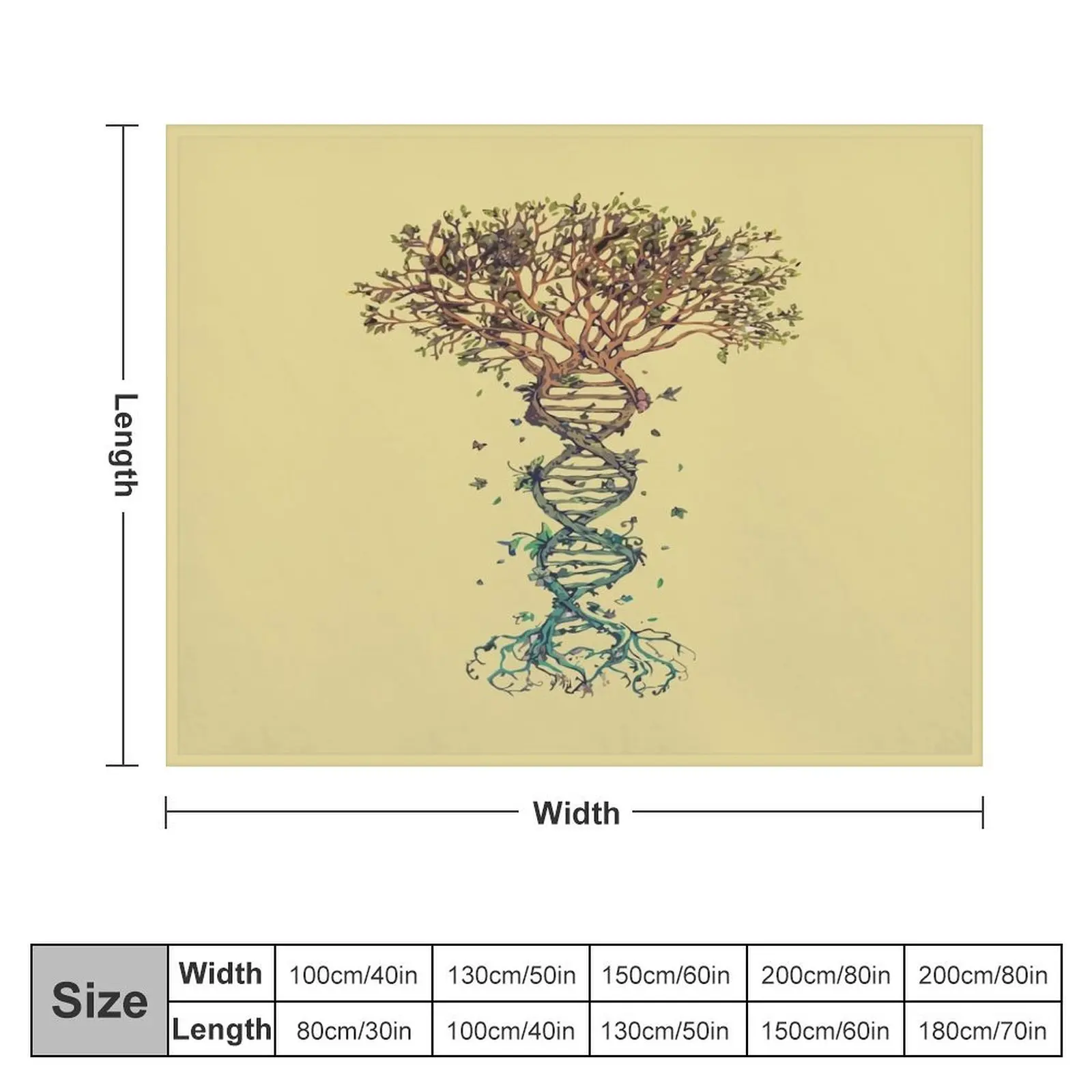 DNA TREE OF LIFE SCIENCE ART Throw Blanket Decorative Beds Bed linens for winter Flannel Blankets