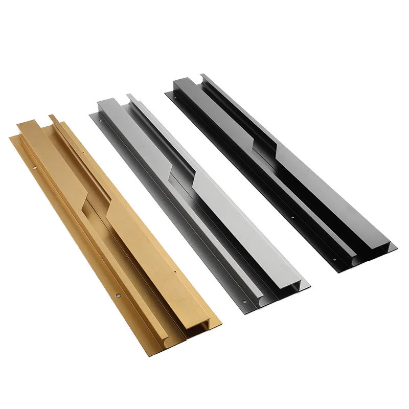 Mobili da cucina moderni Manopole per mobili con profilo in alluminio Maniglie con bordo nascosto per guardaroba Maniglie per cassettiere per camera da letto Hotel