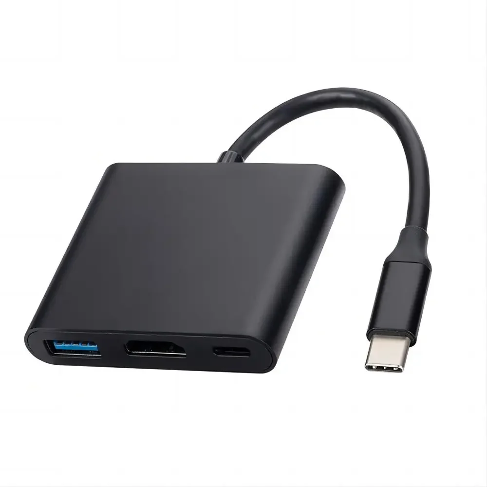 

USB C 3.0 3-в-1 концентратор Type-c к HDTV-совместимая док-станция для зарядки 4K адаптер разделитель для Pro