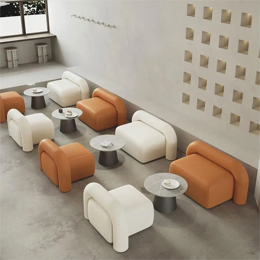 2024 Hot Sale Modern Luxury Restaurant Cafe Coffee Shop Furniture Leather Booth Seating Chairs Chair Sofa Sofas Couch And Tables