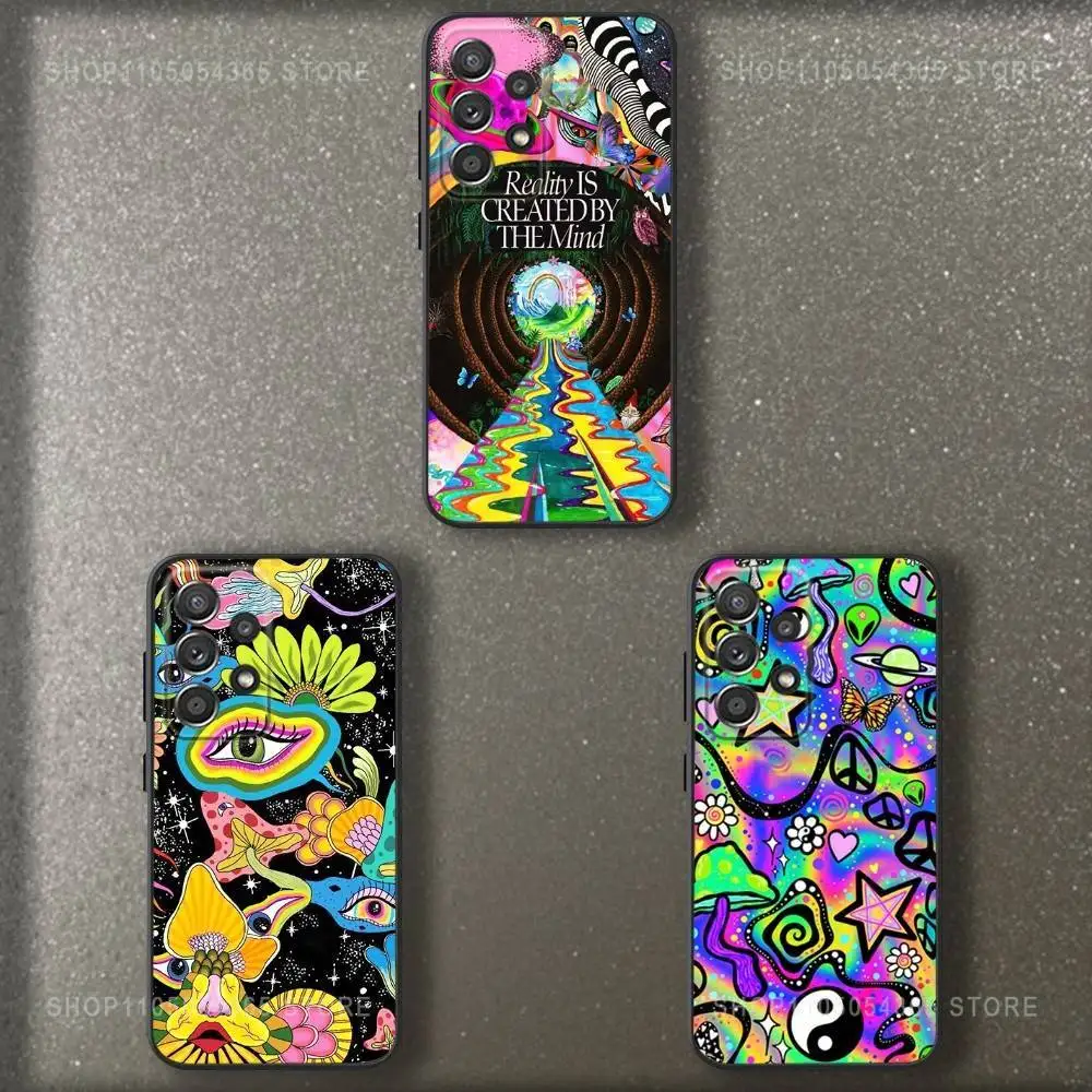 

Art Psychedelic Trippy Phone Case For Samsung S 25,24,23,22,30,21,10,9,Ultra,Plus,Lite,FE,4,5 G Soft Black Case