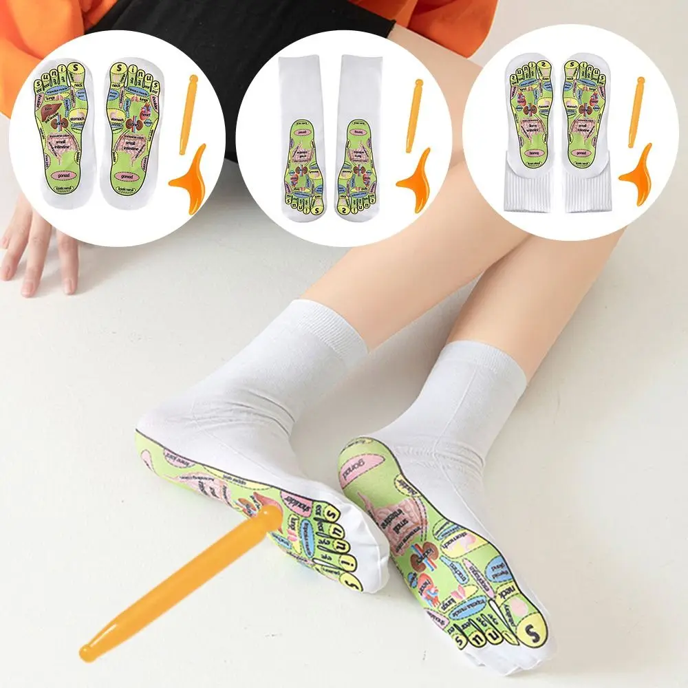 Pressure Socks Acupressure Reflexology Socks Acupoint Schematic Socks with Massage Tool Feet Massage Socks Feet Massage Tool