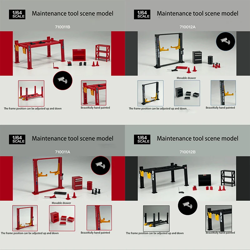 

GFANS 1:64 Инструмент для обслуживания сцены, модель гаражного подъемника, подъемный стол, набор инструментов для домкрата