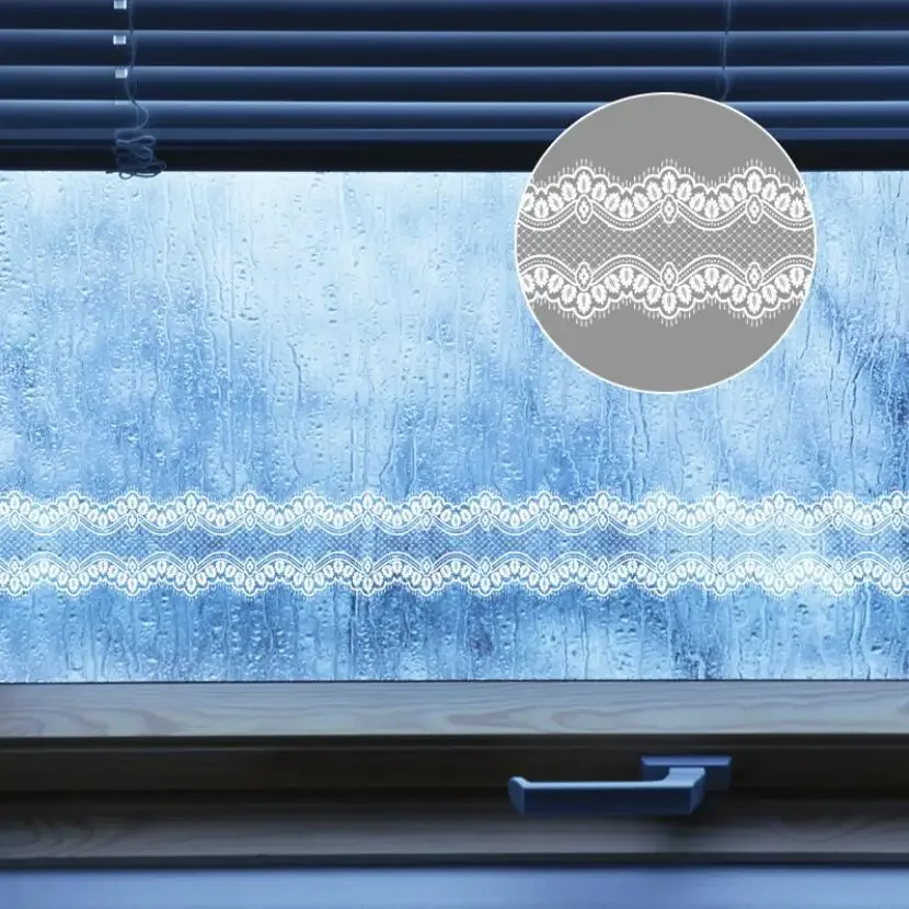 Sweet Lace Design Wallpaper Borders Sticker Kitchen Tile Waist Line Window Door Stickers Diy Bathroom Home Decoration Ez060 - view 3