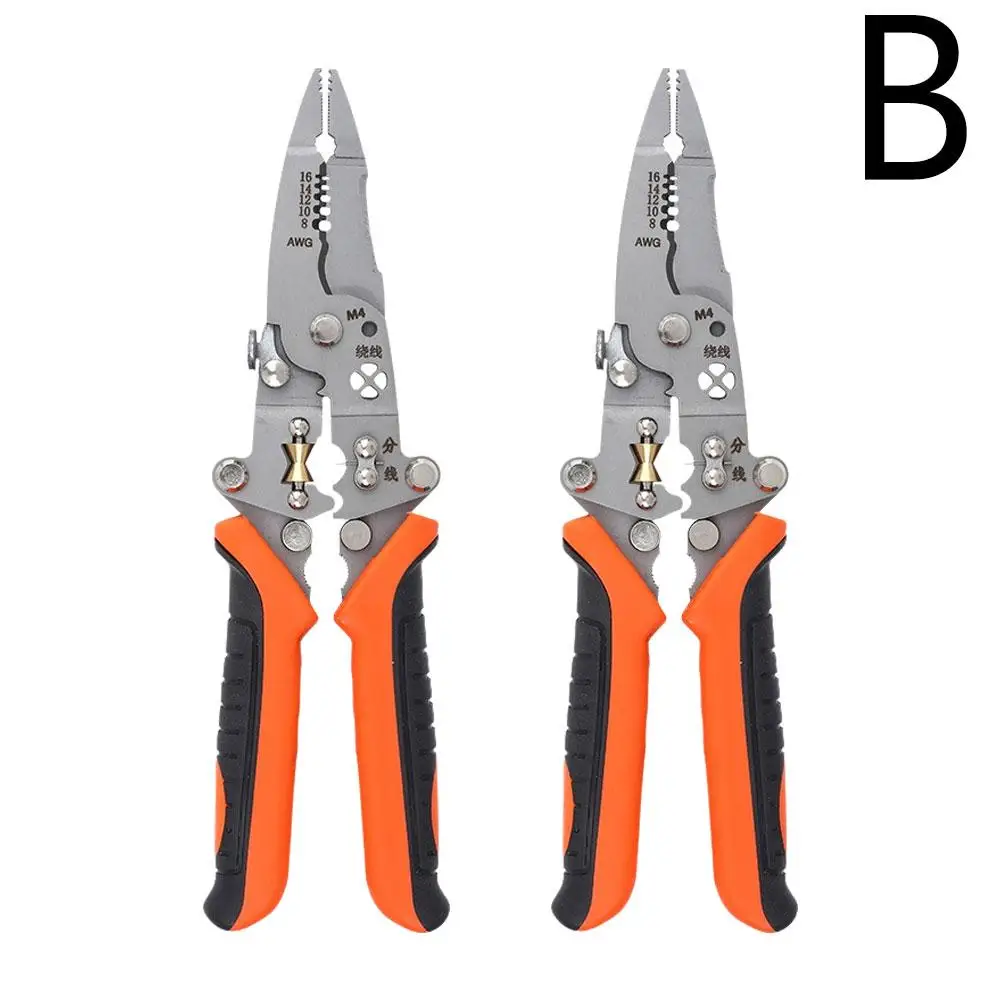 12 In 1 Multifunctional Wire Stripper Crimper Cable Cutter Pliers, Upgraded Foldable Electrical Wire Stripping Tool For Cut Q6G9