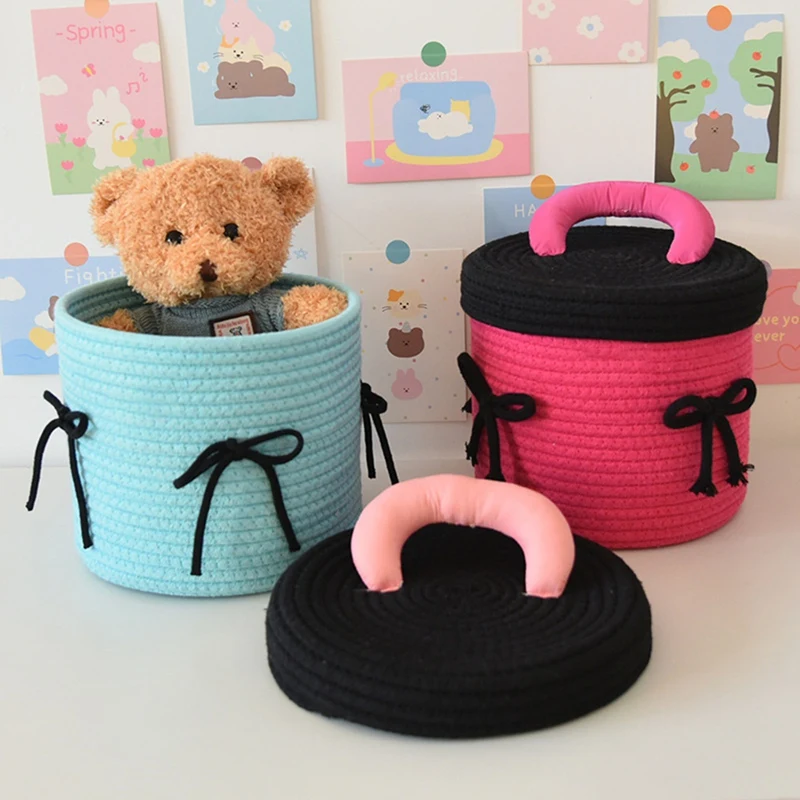 Woven Storage Baskets Living Room Desktop Sundries Storage Baskets Toy Storage Boxes Furniture Decoration Racks