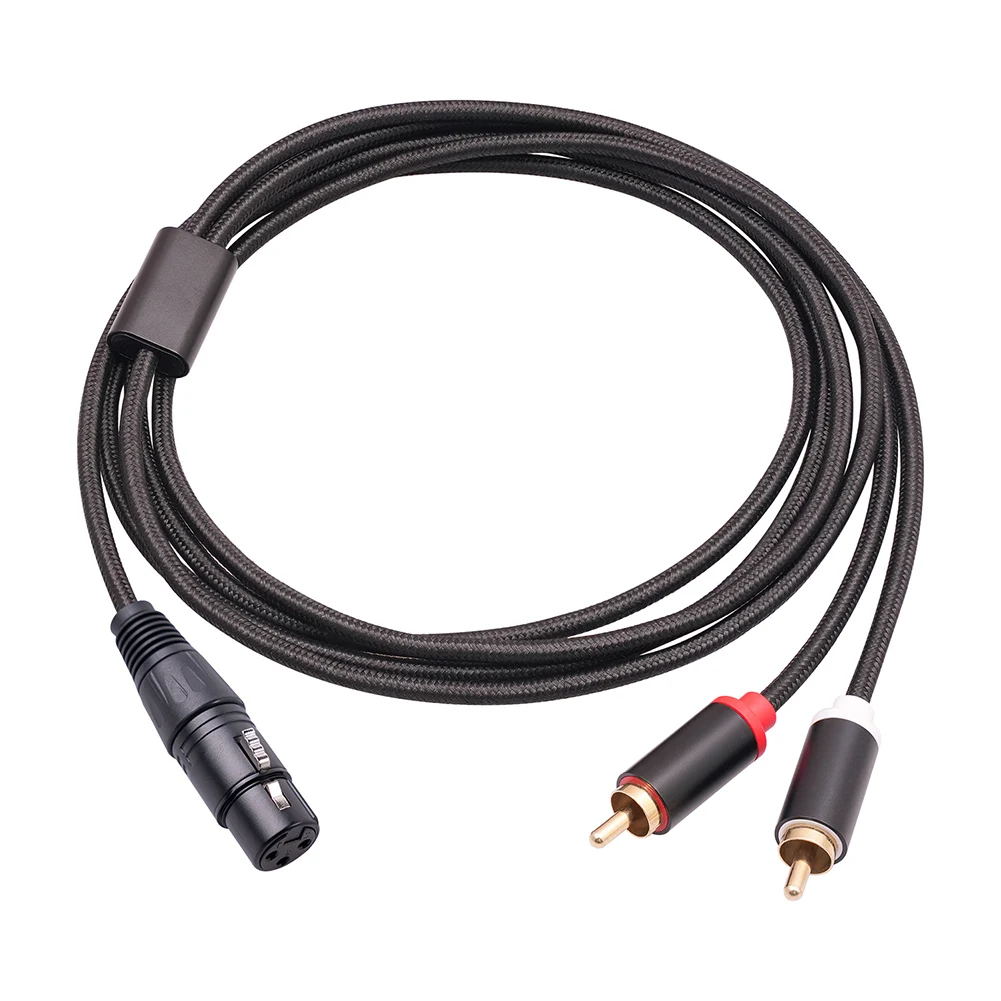

Female XLR To Dual RCA Male Cable Anti Shielding Adapter Cable Anti-interference for Mixer Power Amplifier Mic Accessories