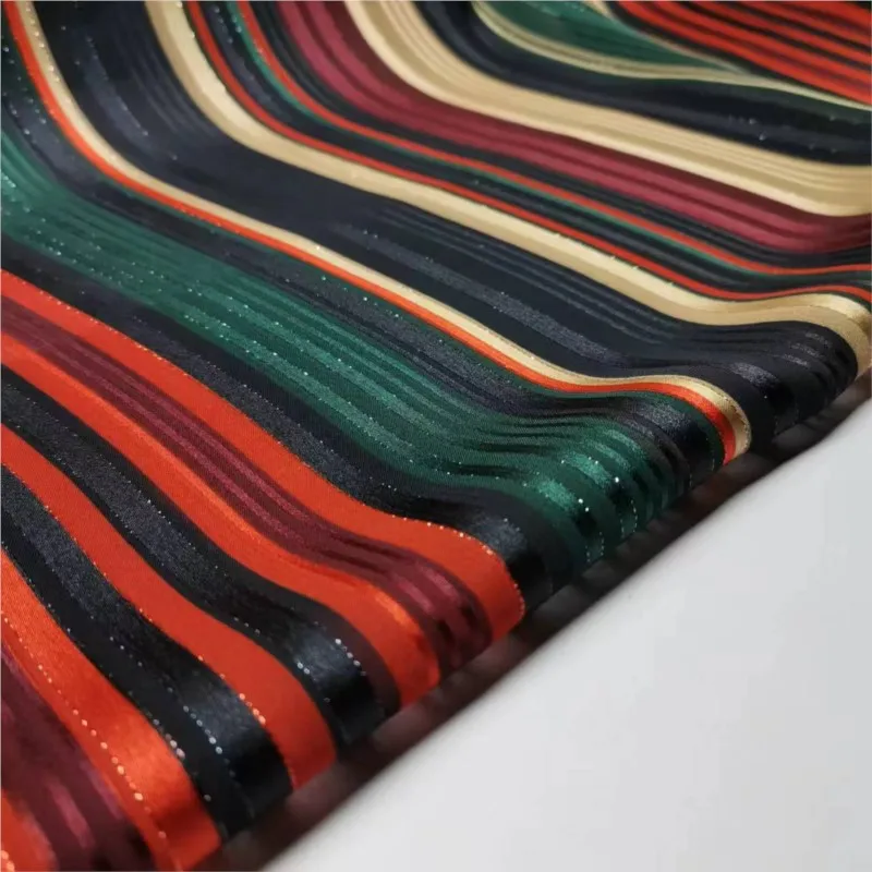 Colorful Stripe Bright Silk Chiffon Skirt Decorations Polyester Fabric