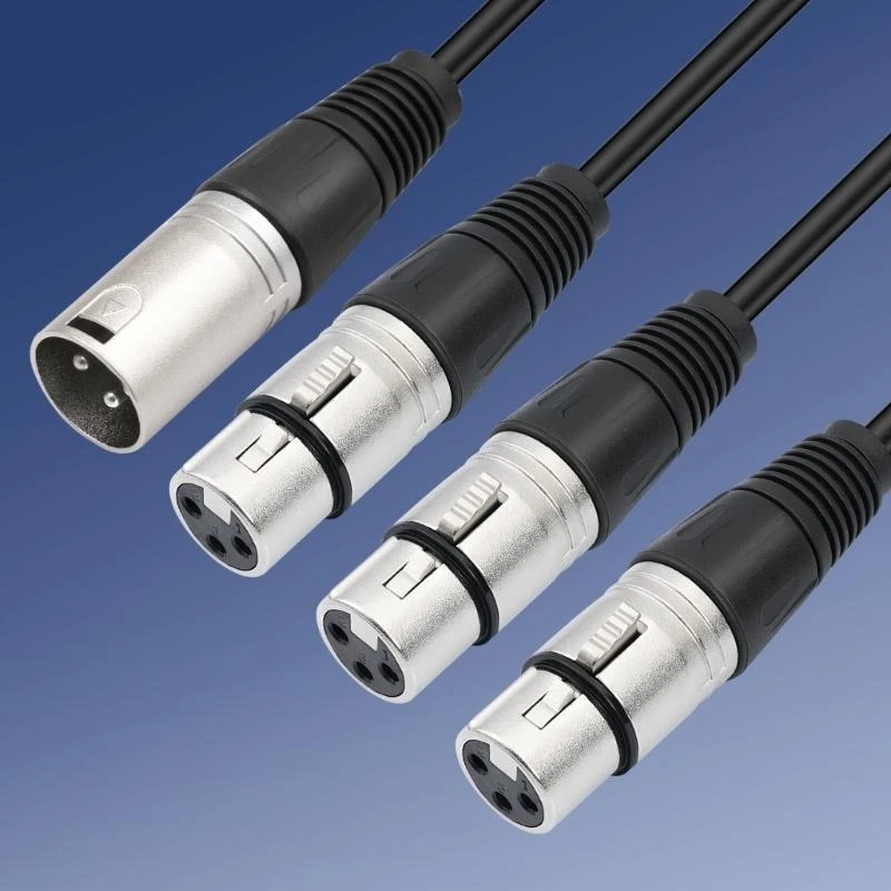 Studio Grade Xlrs Splitter Cable with 3Female Xlrs Port and 1Male Xlrs Output for Audios Interfaces Expansion Wire best sale