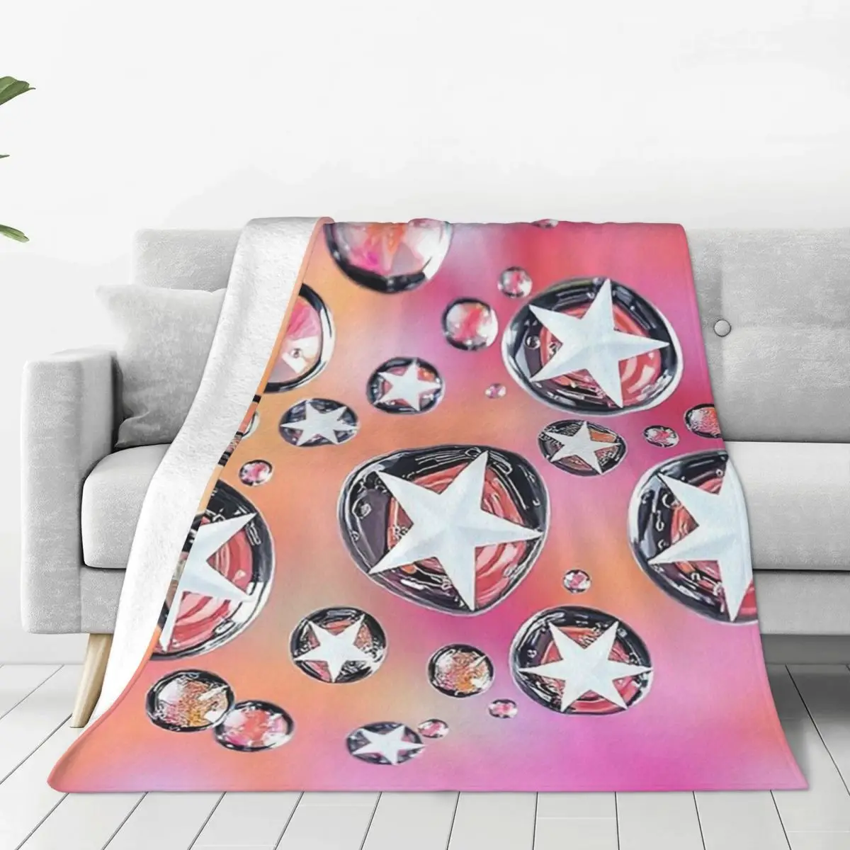 Stars In Water Drops Using Water Drop Refraction Blanket Fleece Sofa Throw Blankets For Home Bedroom Throws Bedspread Quilt