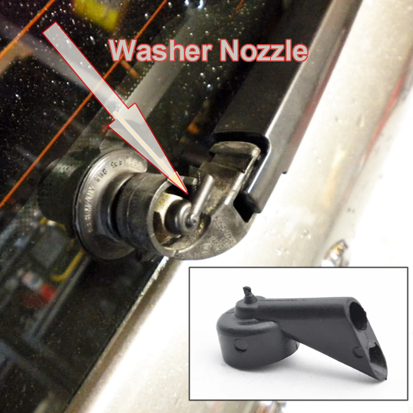 Auto Windschutzscheibe Hinten Wischer Waschanlage Düse Spray Jet Für Audi A1 Q5 A3 A4 A6 Q7 8E 9955985   Automatische Fensterwaschdüse, schwarzes