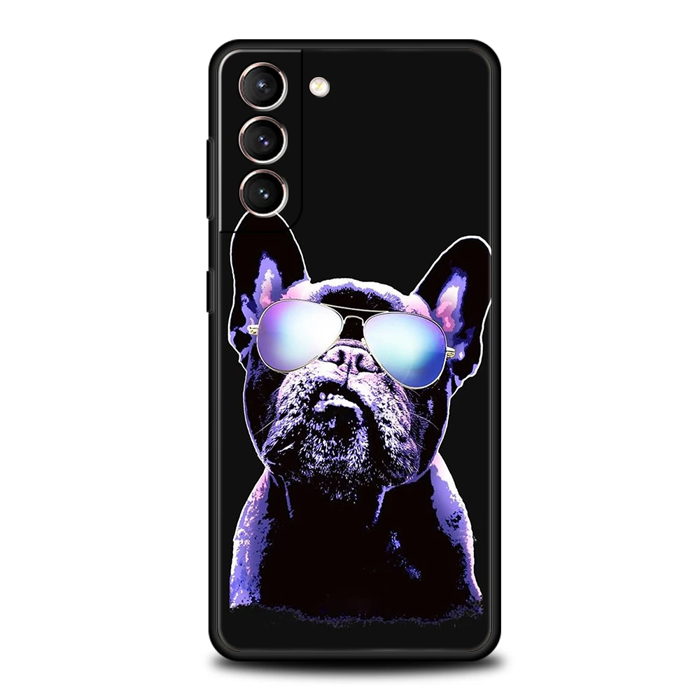 Cute Cartoon Dog Pug French Bulldog Case for Samsung Galaxy S24 S23 S22 S20 S21 FE Ultra S24 S23 S10 S10E S9 S8 Plus Phone Cover