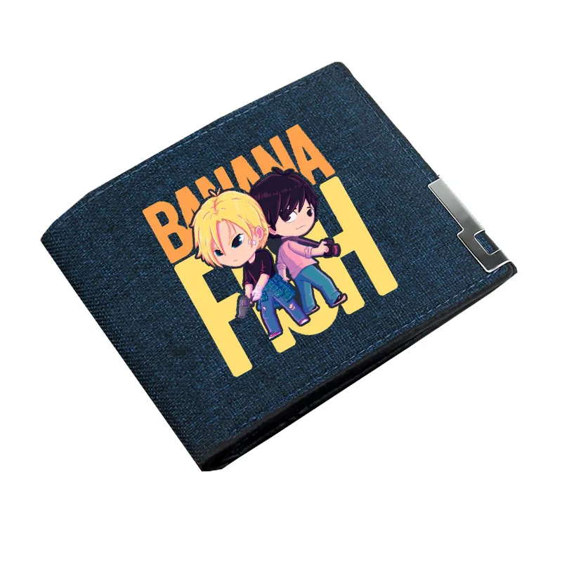 Teenagers Wallet Short Money Bag Kids Coin Purse Bi-fold Holder Canvas Casual Wallet anime BANANA FISH Game Cartoon Wallet