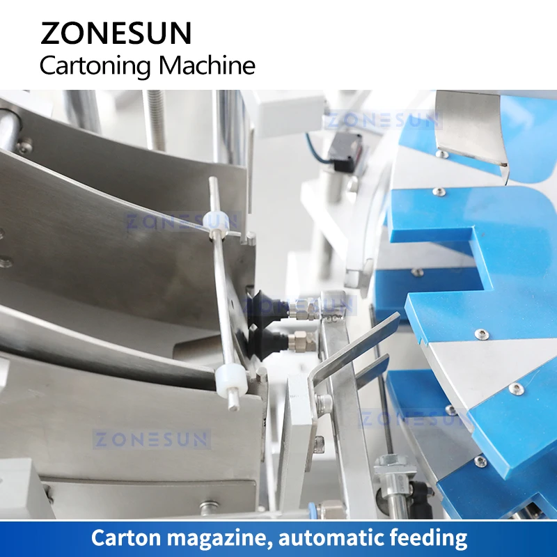 ZONESUN Automatic Vertical Cartoning Machine Box Sealing Equipment Reverse Tuck Carton Star Wheel Packet Packaging ZS-MSZH50L