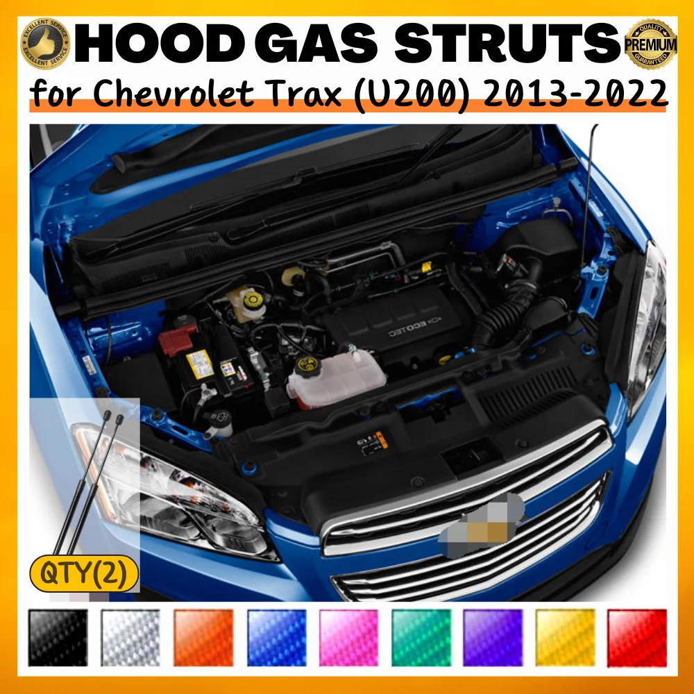 

Qty(2) Hood Struts for Chevrolet Trax (U200) 2013-2022 Front Bonnet Modify Dampers Gas Springs Shock Absorbers Lift Supports