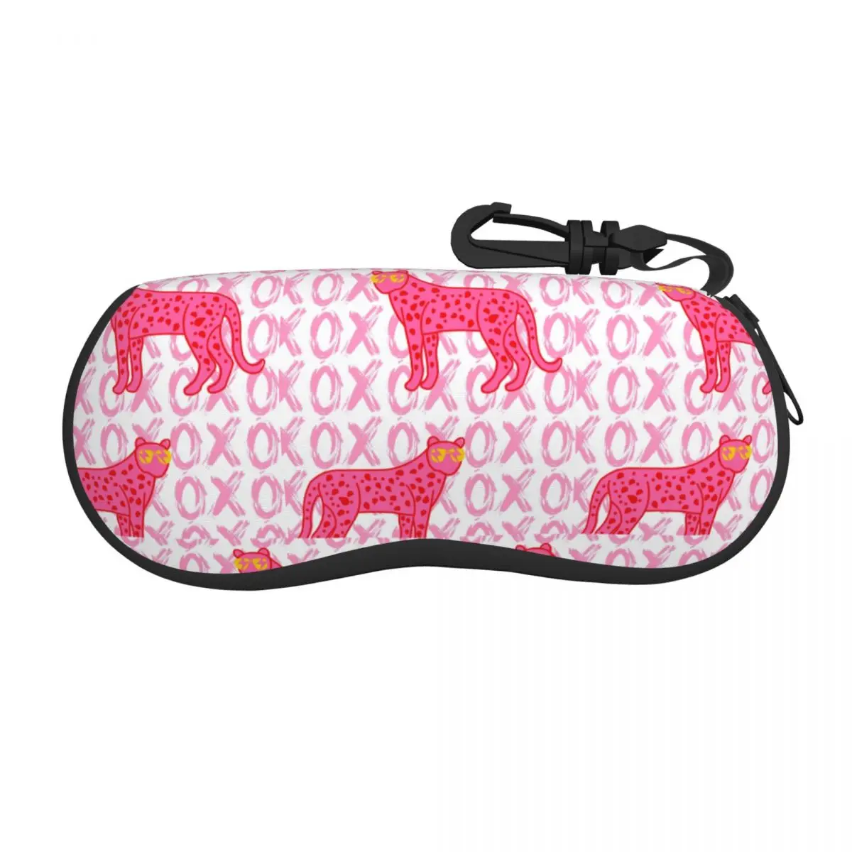 Custom Cheetah XOXO Shell Glasses Case Unisex Travel Preppy Pink Lightning Girl Purple Eyeglasses Case Sunglasses Protector Box