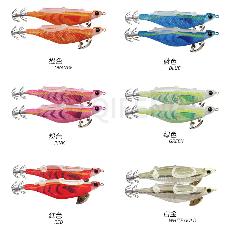 The Same Japanese Binding Bait Wood Shrimp Built-In Ring Bead Glow-In-The-Dark Cuttlefish Squid Hook Wood Shrimp Bait