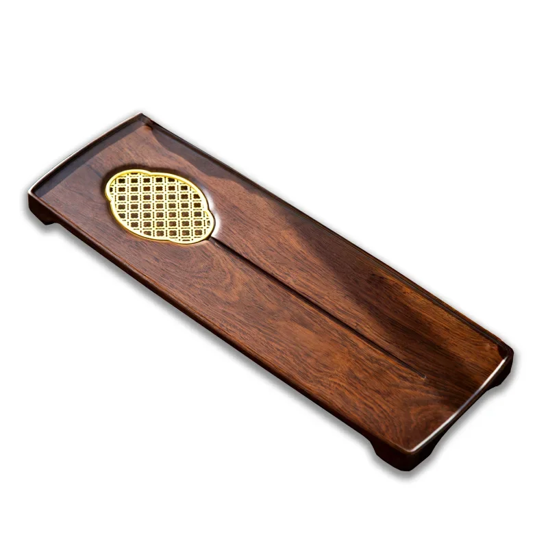 

Whole piece, tea tray solid wood, ebony, ebony, wet and dry, dual purpose, simple, new Chinese style