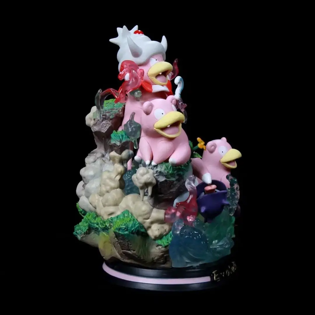 

Anime Pokemon Slowpoke Slowbro Slowking Evolution Group GK PVC Action Figure Game Statue Collectible Model Light Up Toys