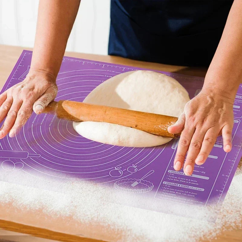 40/50/60cm Silicone Kneading Mat Baking Mat Sheet Dough Mat for Kitchen Rolling Dough Pizza Non-Stick Maker Baking Cake Tools