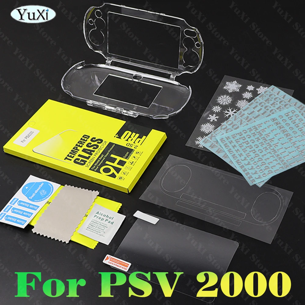 

for PSV 2000 Clear Crystal Protective Case Top Bottom PET Protection Films For PS Vita 2000 Transparent Housing Cover Case