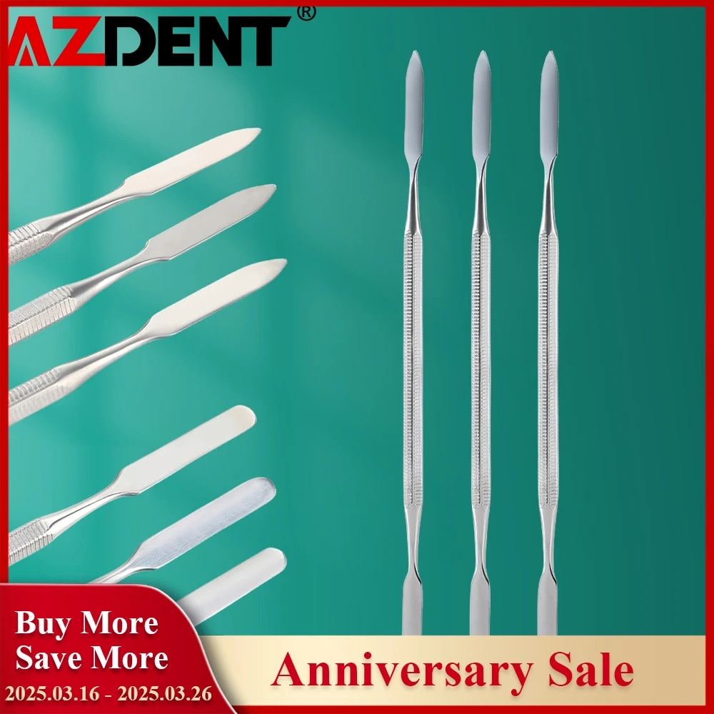 3pcs AZDENT Stainless Steel Mixing Spatula Tool Spatuler  Dental  Mixing Stick Color Tools