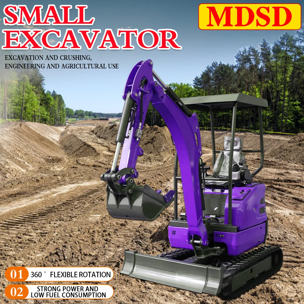 Простой в эксплуатации мини-экскаватор Сельскохозяйственный экскаватор Houdiesel Простое управление EPA Двигатель EURO 5, многоцелевой небольшой экскаватор