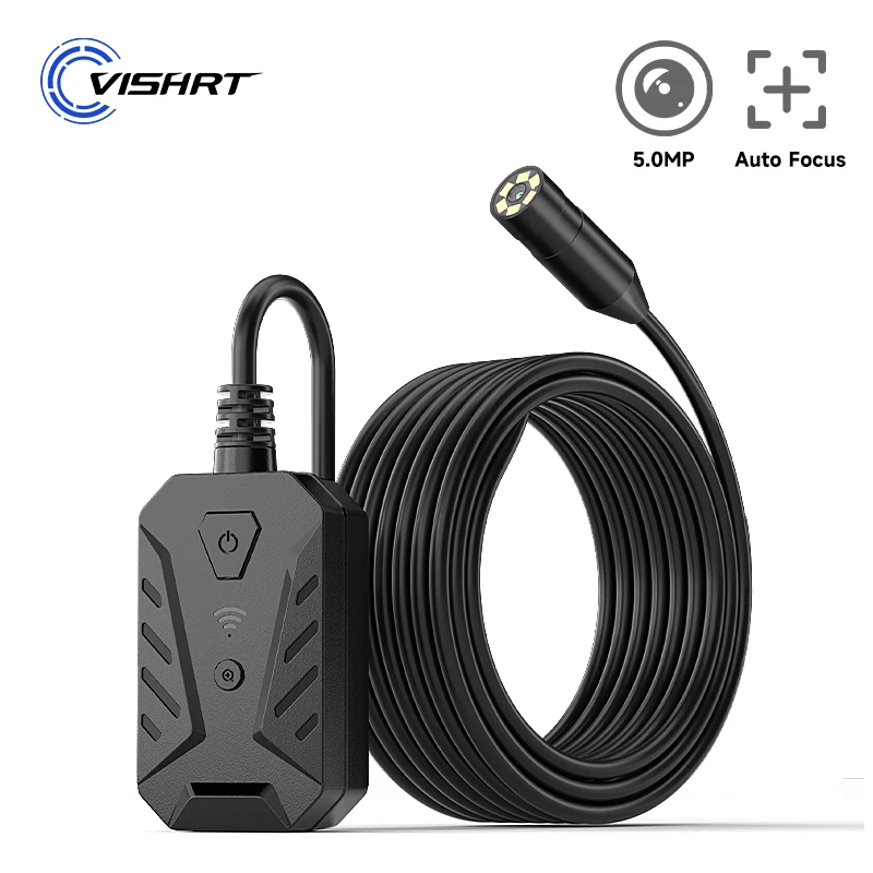 WiFi Endoscope Camera Auto Focus 5.0MP for iPhone Android HD1944P Waterproof Wireless Industrial Borescope Inspection Camera