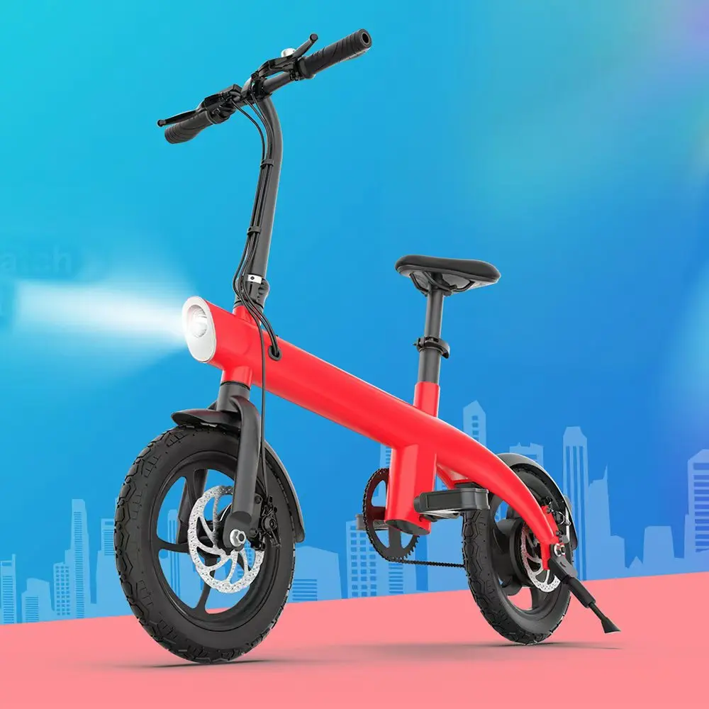 HX H2 Mini Ebikes 250W Adults Electric Bike Bicycle 36V 9.6AH 14Inch Off-Road Tire Folding Electric E Bikes Mountain Ebike