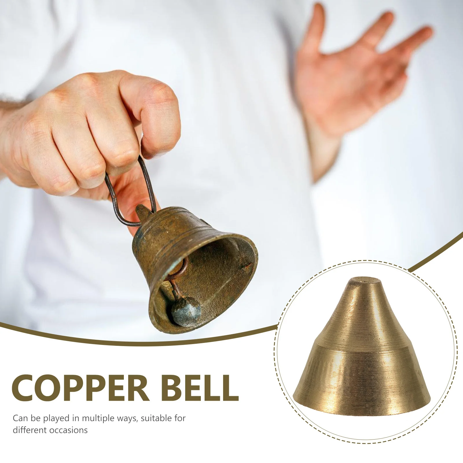 

2Pcs Vintage Copper Bell Handmade Rhythm Instrument Tibetan Style Tingsha Bell Chime for Meditation Relaxation and Decorative