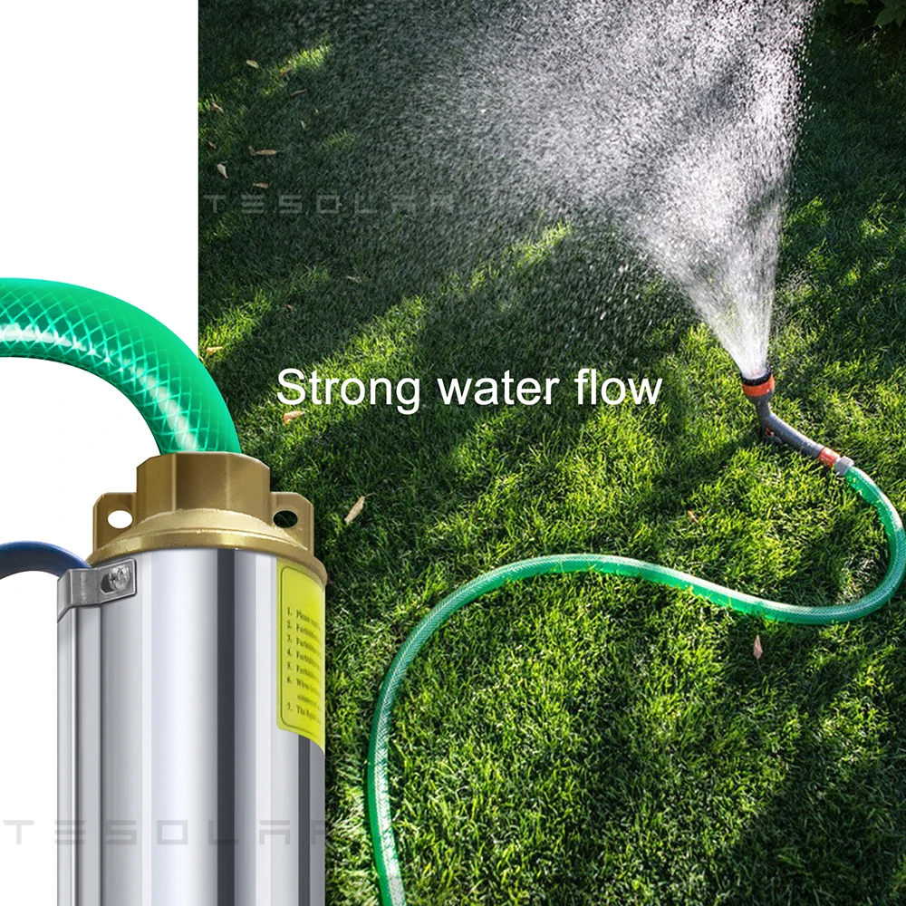 1100W DC48V Solar Deep Well Water Pump MPPT Controller Stainless Steel Brushless Submersible Pump for Irrigation Head 100M