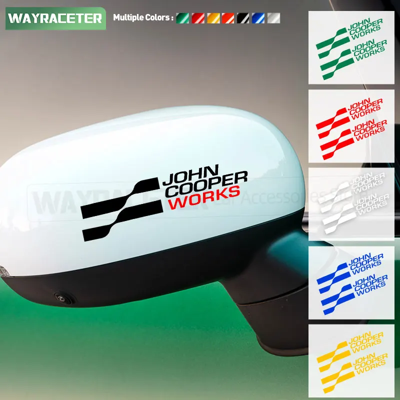 2 Pcs Rearview Mirror Decal Sticker For MINI Cooper F66 John Cooper Works Countryman U25 F65 F67 F55 F56 F57 F54 R60 F60 J05 J01