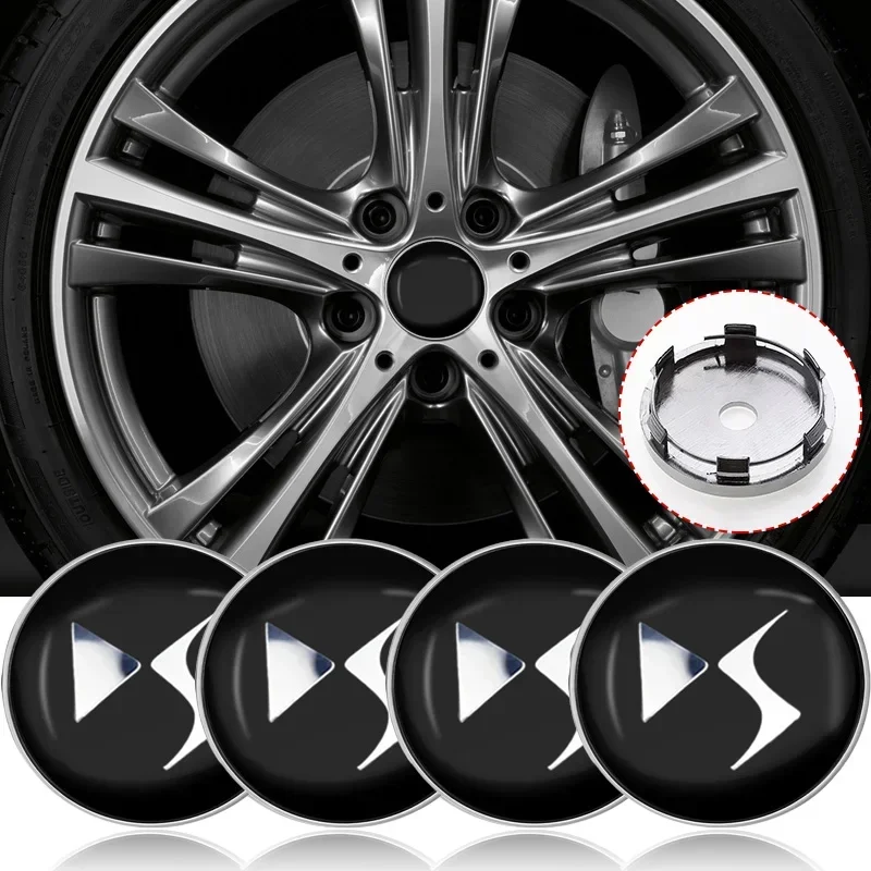 4 قطعة 60 مللي متر سيارة عجلة غطاء محور مركزي حافة غطاء شعار ملصقات ل DS DS4S DS5 5LS DS3 DS4 DS6 DS7 DS9 E-Tense روبيس الروح البرية
