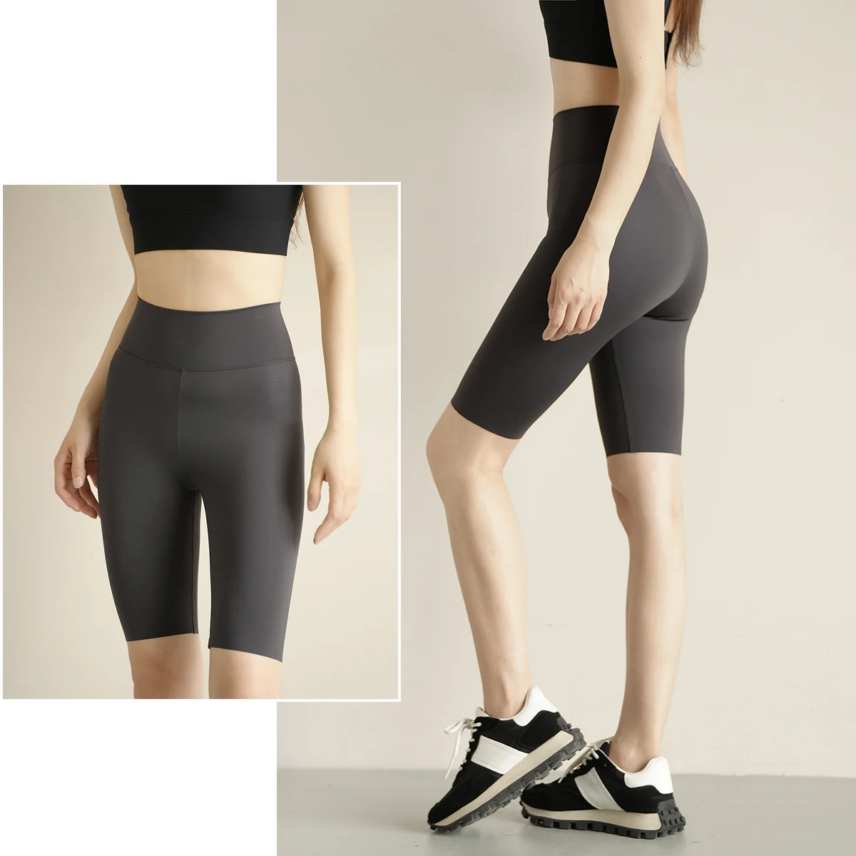 

Ladies' Fitn Pants Naked Sensation Sl Cycling Yoga Bot Five-Quarter Length Summer Sle Casual Nylon Spandex