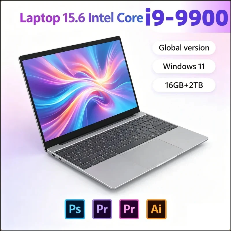 

Ultra Slim Windows 11 Laptop Computer 15.6"32GB RAM 512GB 1TB SSD Intel I9-9900 Notebook Gamer 1920*1080 Office Computer PC