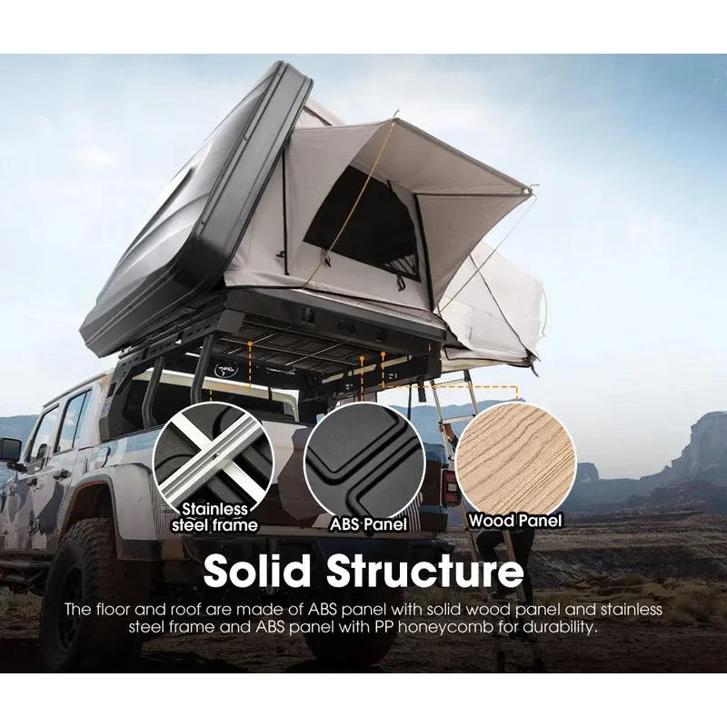 

Hot Selling Lightweight Hardshell Car Rooftop Tent Top of Roof Easy Installation and Durability