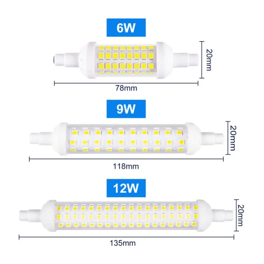 Dimmable R7S Floodlight LED Lamps SMD 2835 78mm 118mm 135mm 10w-20w LED Light Bulb 220V Energy Saving Replace Halogen Light