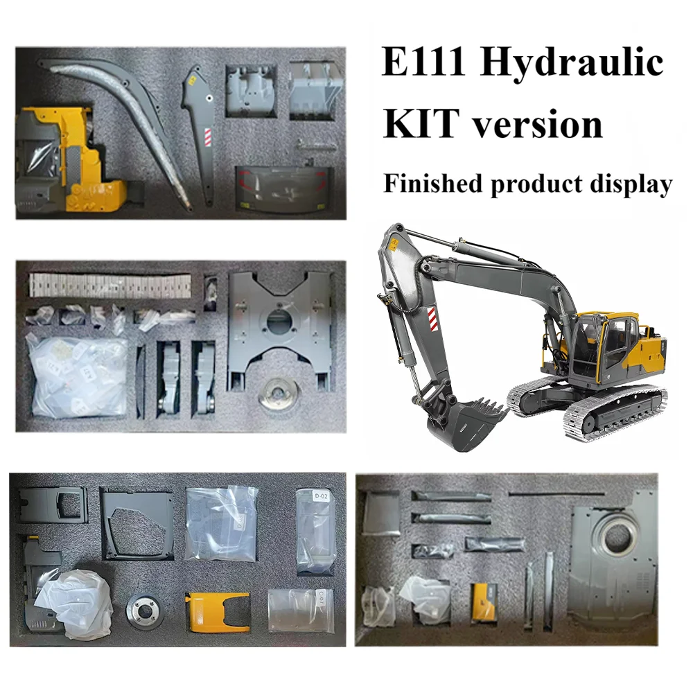 

KIT version RC hydraulic excavator 1/14 E010 E111 hydraulic remote control excavator metal excavator assembly model toy