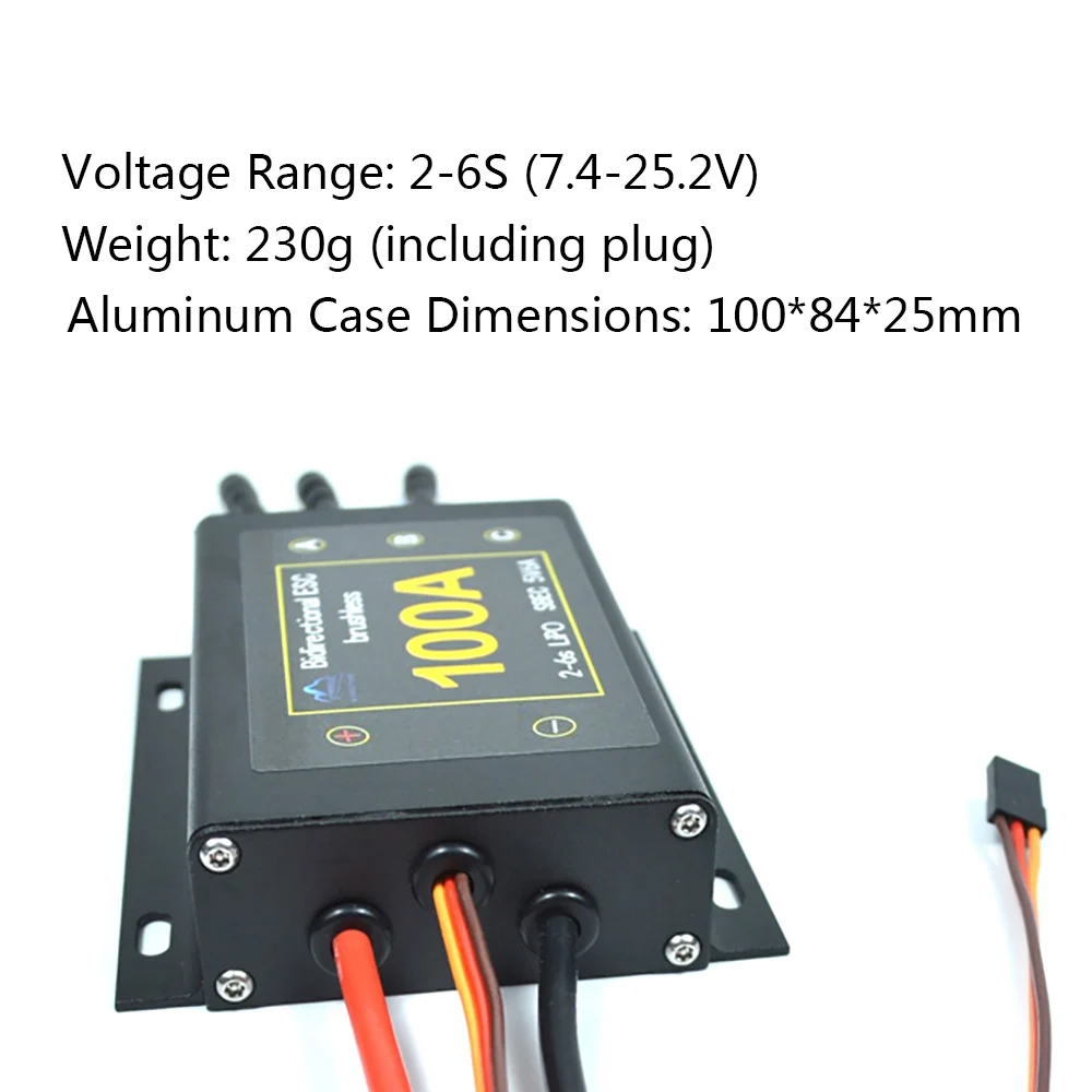 Propulsore subacqueo 12-24V, motore brushless con spinta da 23,1 libbre/25,4 libbre con ESC impermeabile 100A per kayak robot subacquei Barche ROv
